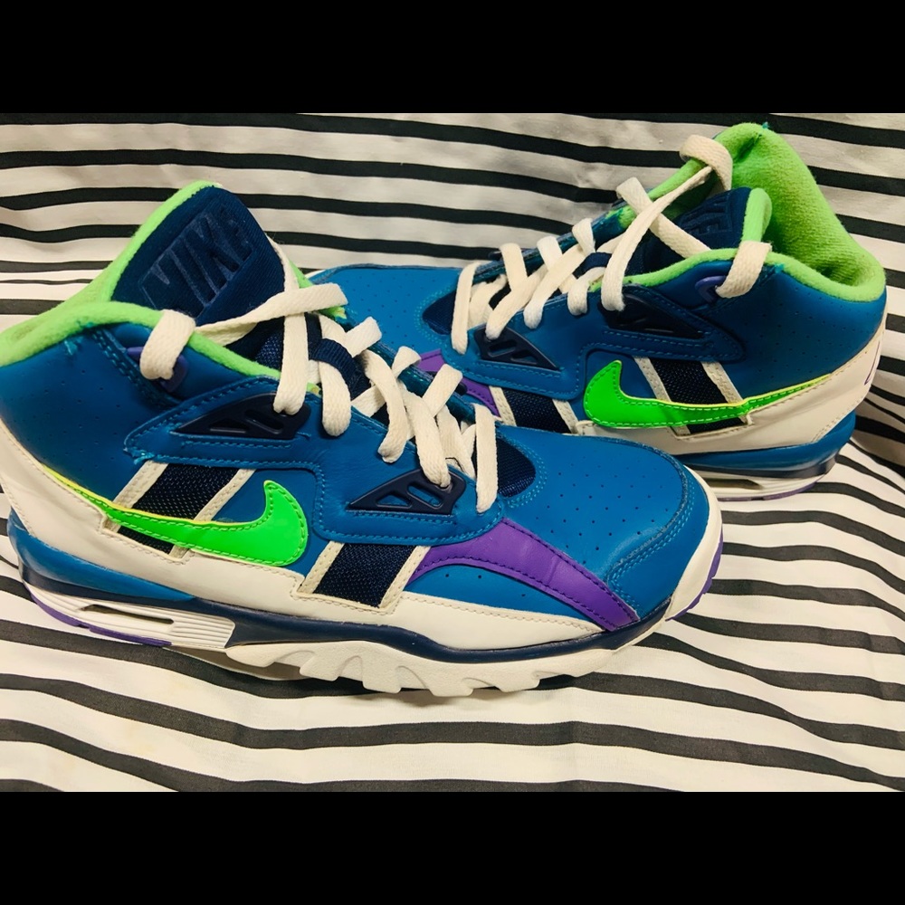 •Nike Air Trainer SC GS Imperial Blue Scream Green Shoes (2019)• - Picture 3 of 10